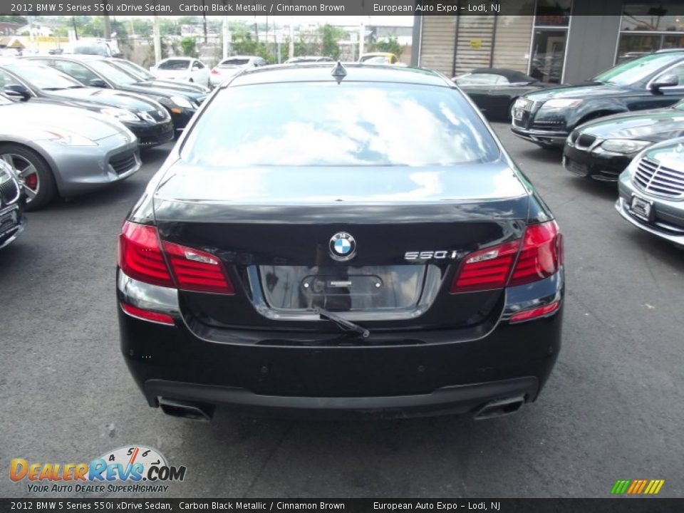 2012 BMW 5 Series 550i xDrive Sedan Carbon Black Metallic / Cinnamon Brown Photo #5