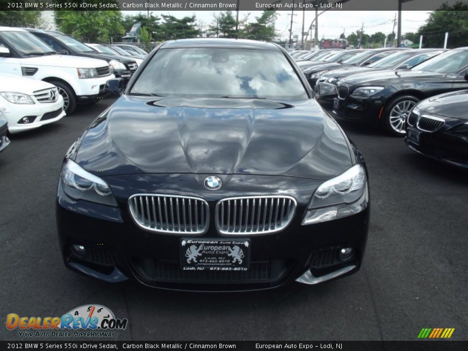2012 BMW 5 Series 550i xDrive Sedan Carbon Black Metallic / Cinnamon Brown Photo #7