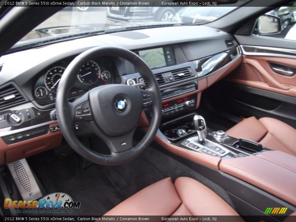 2012 BMW 5 Series 550i xDrive Sedan Carbon Black Metallic / Cinnamon Brown Photo #8