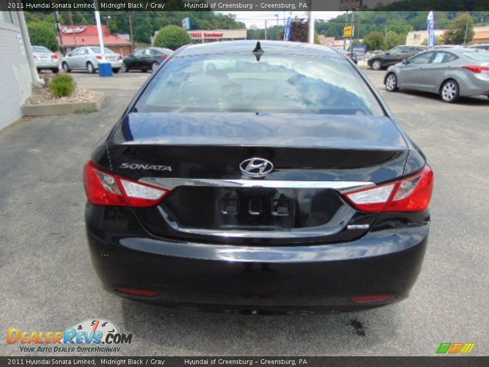 2011 Hyundai Sonata Limited Midnight Black / Gray Photo #8