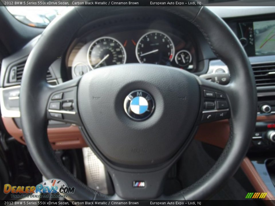 2012 BMW 5 Series 550i xDrive Sedan Carbon Black Metallic / Cinnamon Brown Photo #24