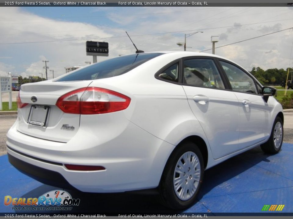2015 Ford Fiesta S Sedan Oxford White / Charcoal Black Photo #3