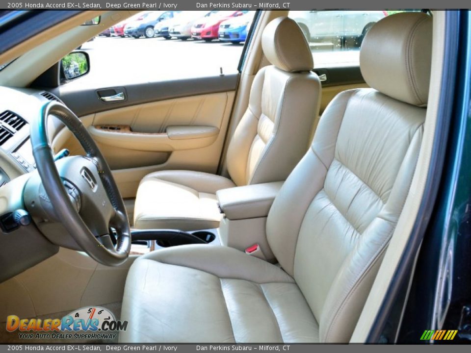 2005 Honda Accord EX-L Sedan Deep Green Pearl / Ivory Photo #14