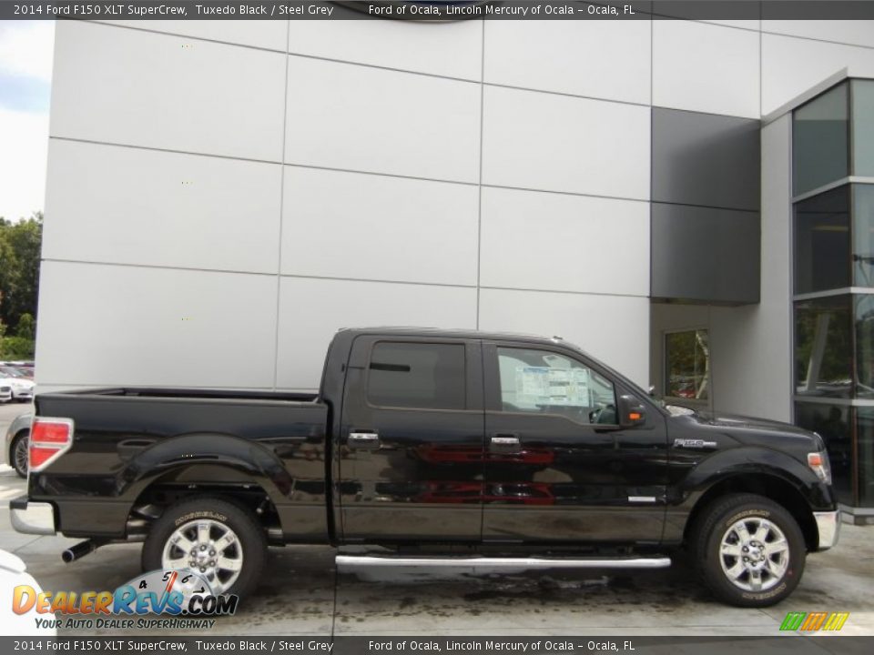 2014 Ford F150 XLT SuperCrew Tuxedo Black / Steel Grey Photo #3