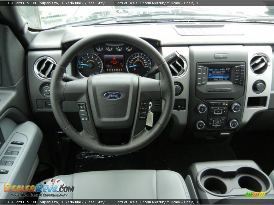 2014 Ford F150 XLT SuperCrew Tuxedo Black / Steel Grey Photo #8