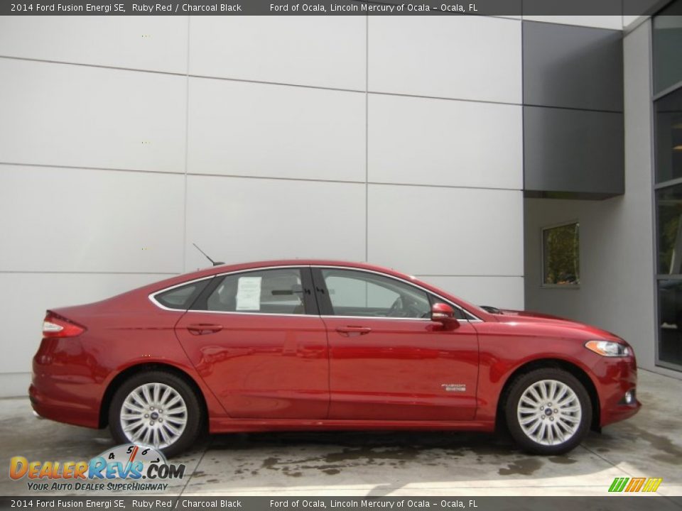 2014 Ford Fusion Energi SE Ruby Red / Charcoal Black Photo #3