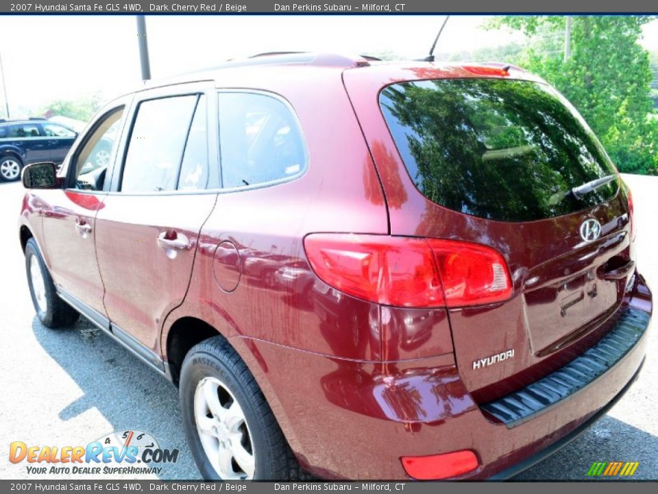 2007 Hyundai Santa Fe GLS 4WD Dark Cherry Red / Beige Photo #10