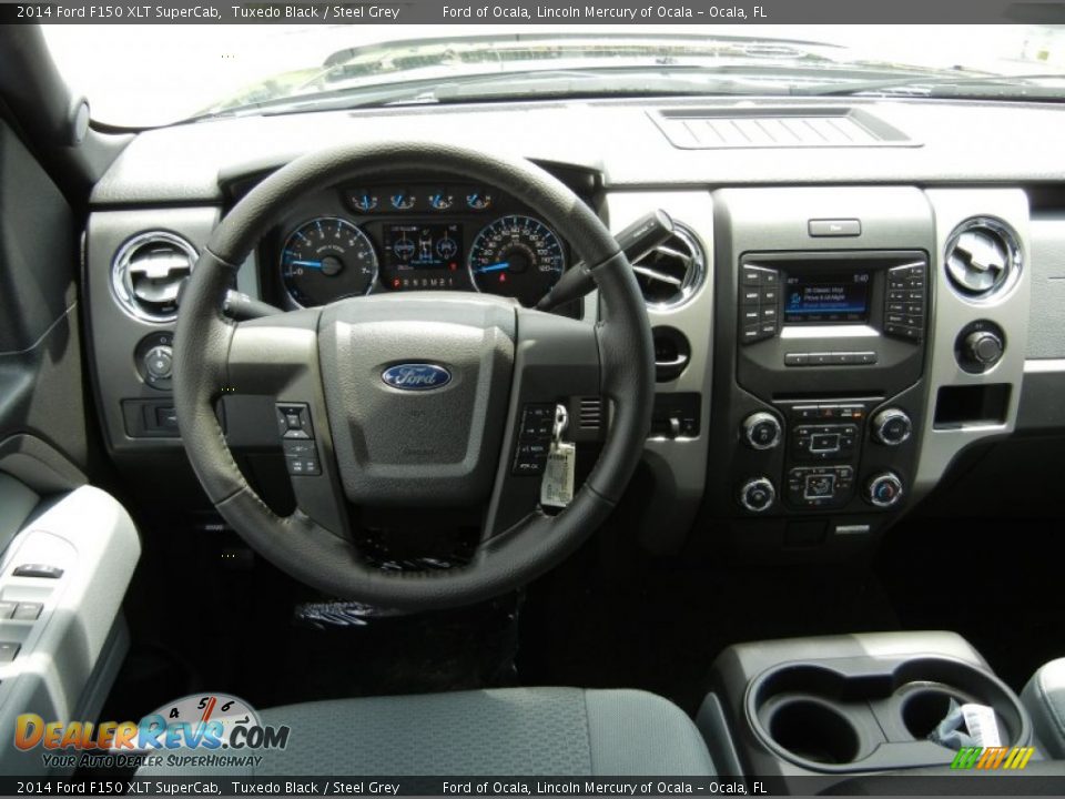 2014 Ford F150 XLT SuperCab Tuxedo Black / Steel Grey Photo #8