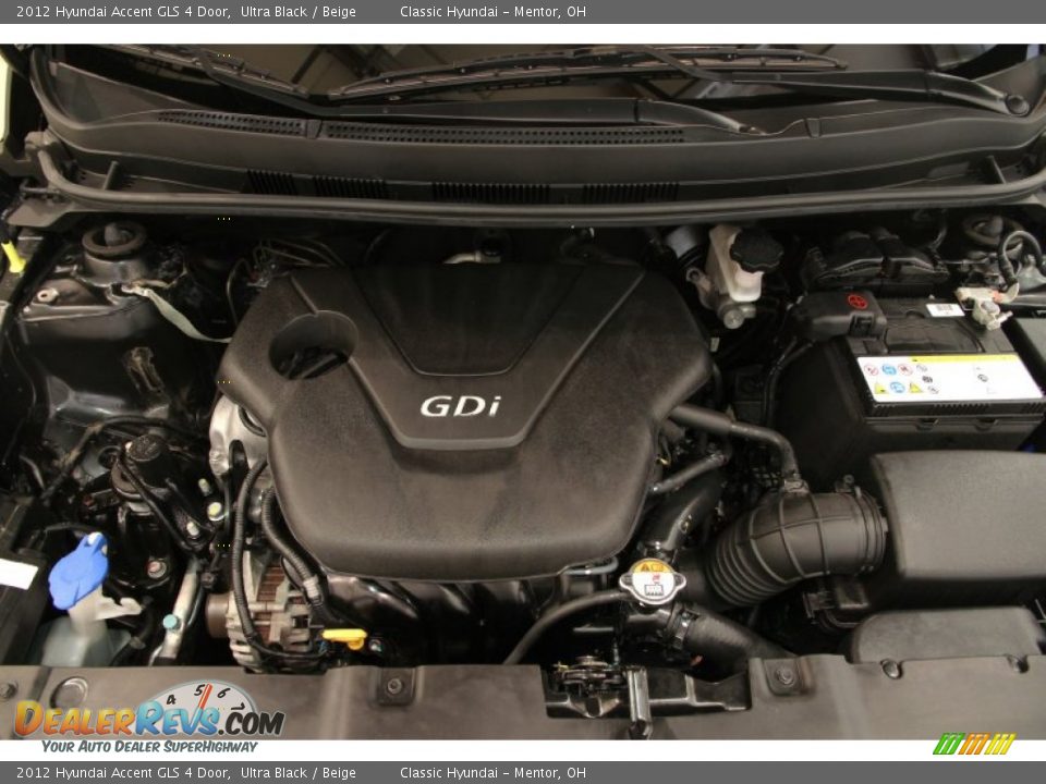2012 Hyundai Accent GLS 4 Door Ultra Black / Beige Photo #14