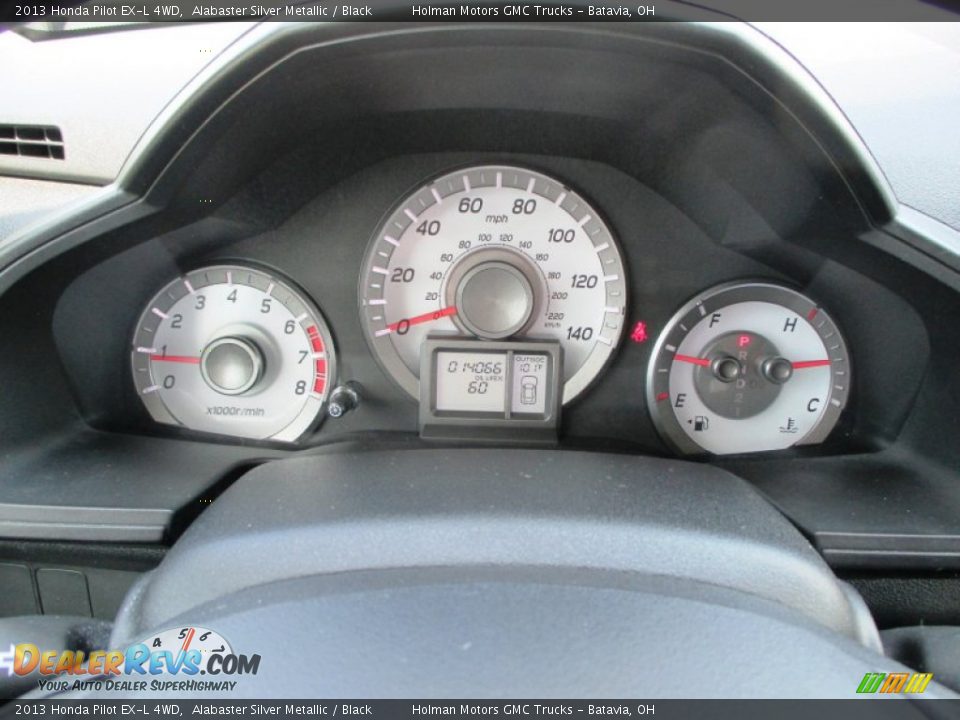 2013 Honda Pilot EX-L 4WD Alabaster Silver Metallic / Black Photo #15