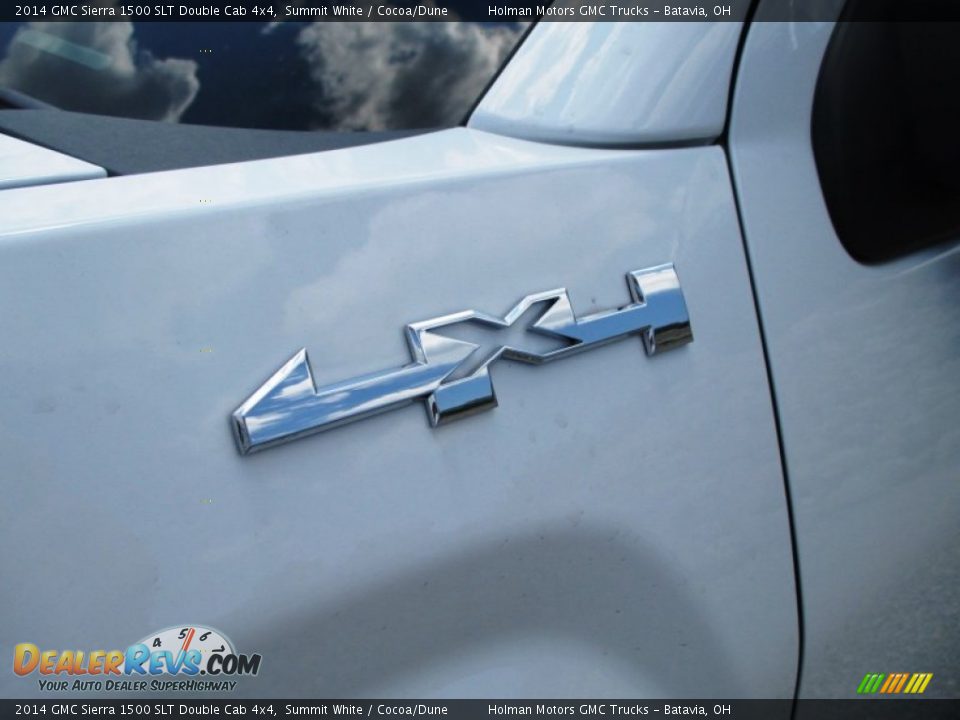 2014 GMC Sierra 1500 SLT Double Cab 4x4 Summit White / Cocoa/Dune Photo #4