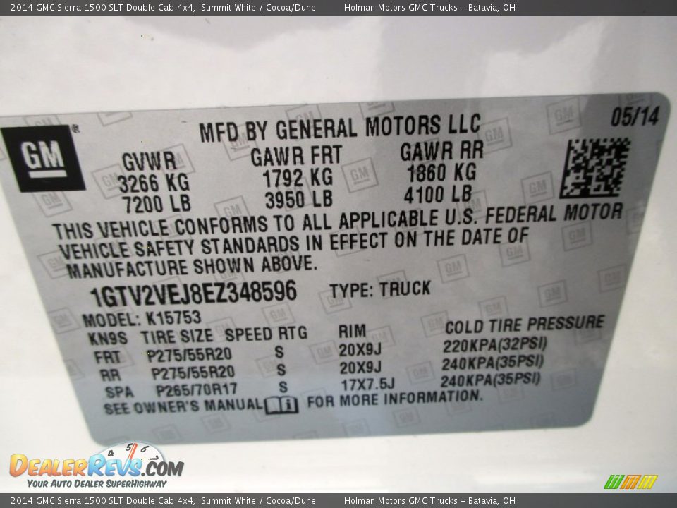 2014 GMC Sierra 1500 SLT Double Cab 4x4 Summit White / Cocoa/Dune Photo #5