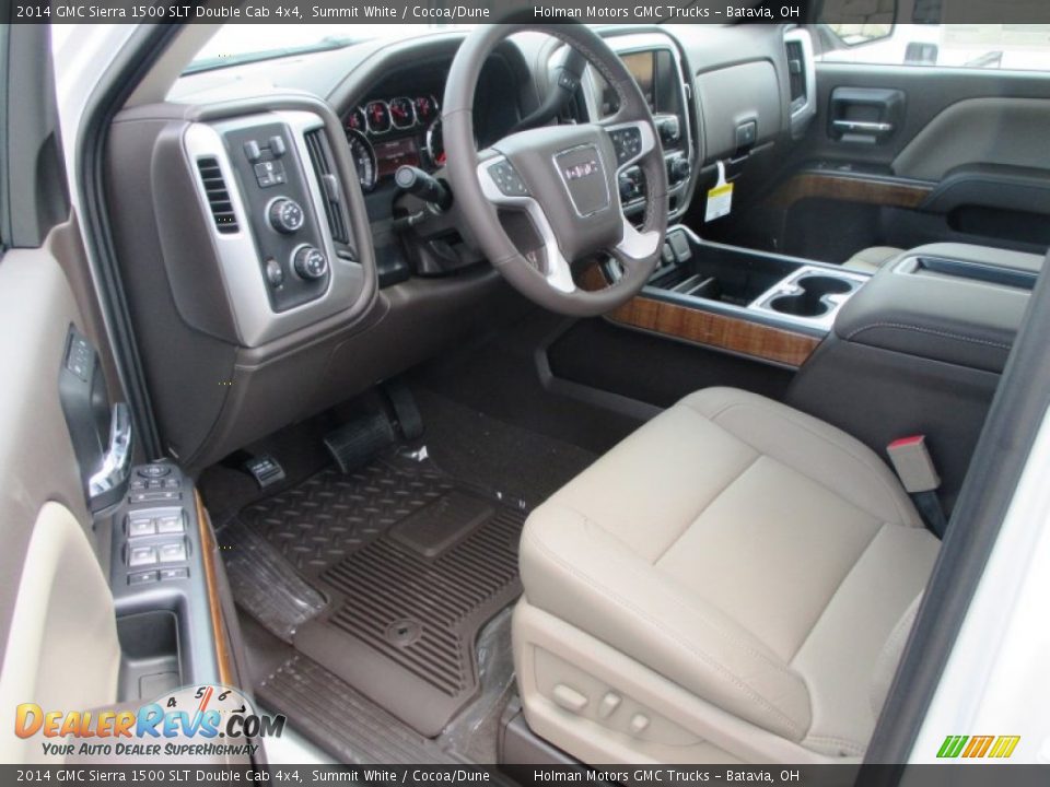 2014 GMC Sierra 1500 SLT Double Cab 4x4 Summit White / Cocoa/Dune Photo #6