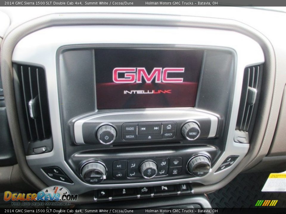 2014 GMC Sierra 1500 SLT Double Cab 4x4 Summit White / Cocoa/Dune Photo #8