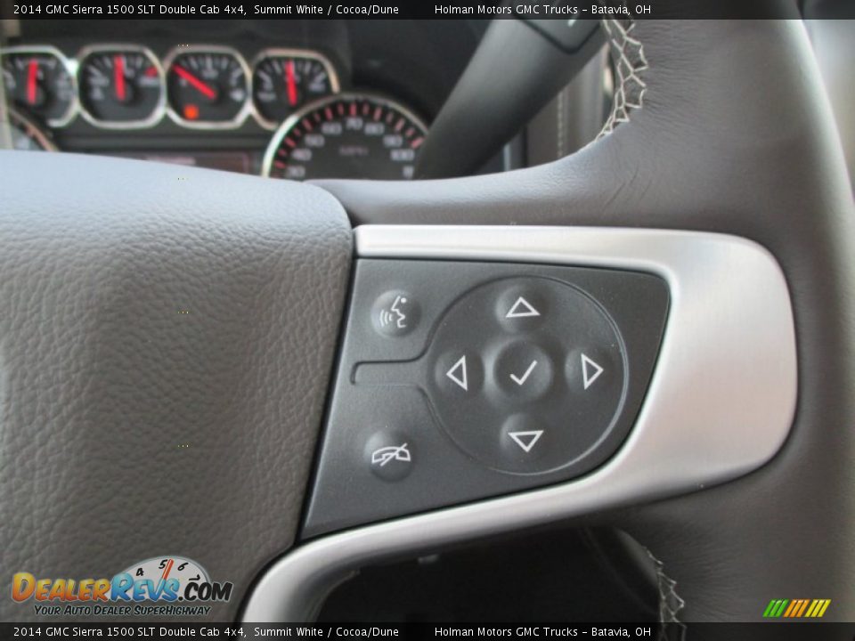 2014 GMC Sierra 1500 SLT Double Cab 4x4 Summit White / Cocoa/Dune Photo #22