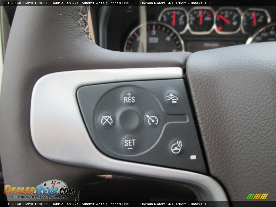 2014 GMC Sierra 1500 SLT Double Cab 4x4 Summit White / Cocoa/Dune Photo #23