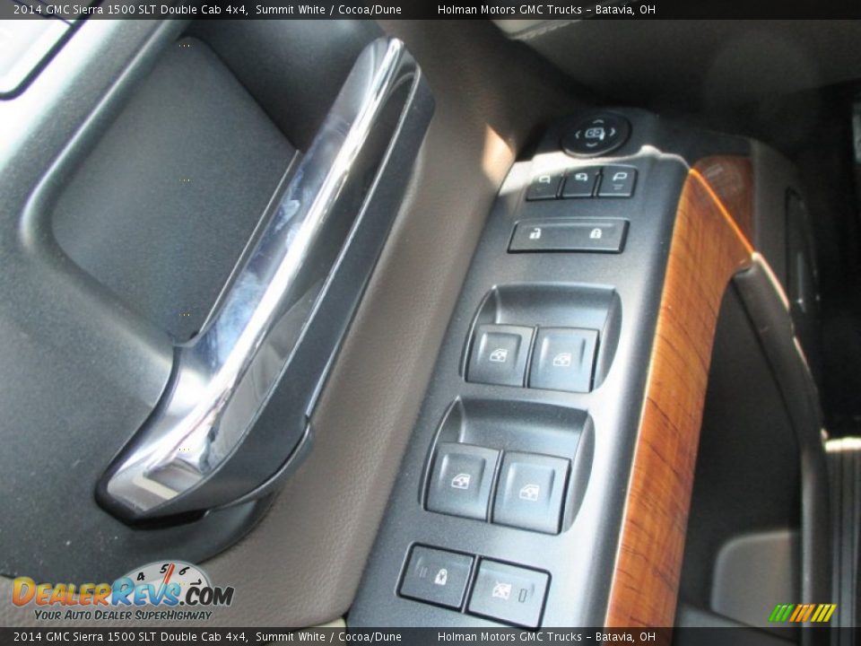 2014 GMC Sierra 1500 SLT Double Cab 4x4 Summit White / Cocoa/Dune Photo #25