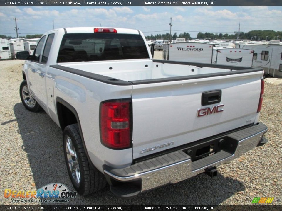 2014 GMC Sierra 1500 SLT Double Cab 4x4 Summit White / Cocoa/Dune Photo #33