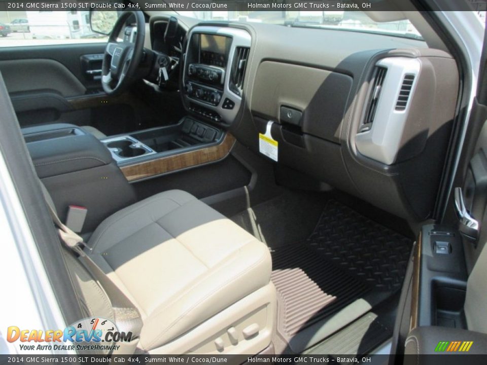2014 GMC Sierra 1500 SLT Double Cab 4x4 Summit White / Cocoa/Dune Photo #36