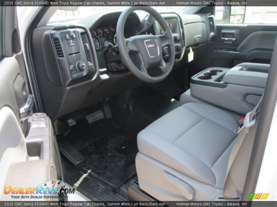 Jet Black/Dark Ash Interior - 2015 GMC Sierra 3500HD Work Truck Regular Cab Chassis Photo #5