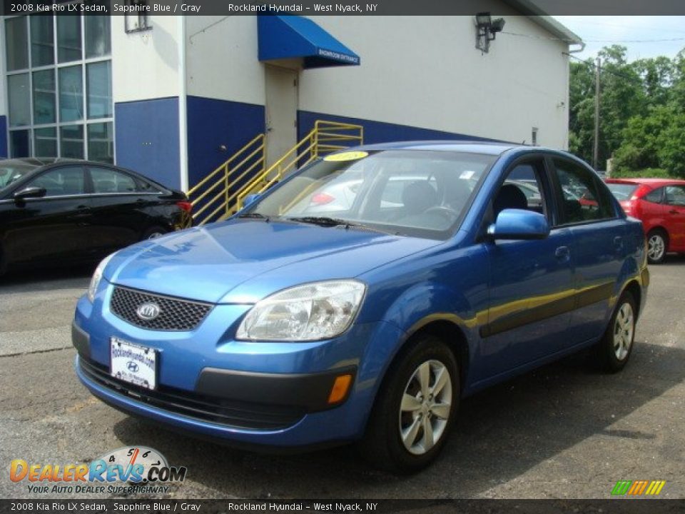 2008 Kia Rio LX Sedan Sapphire Blue / Gray Photo #1