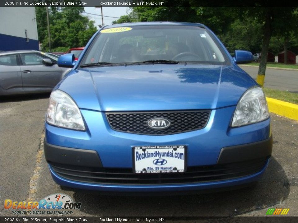 2008 Kia Rio LX Sedan Sapphire Blue / Gray Photo #2