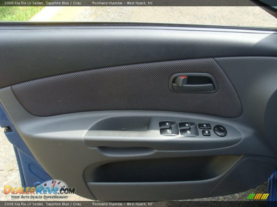 2008 Kia Rio LX Sedan Sapphire Blue / Gray Photo #7