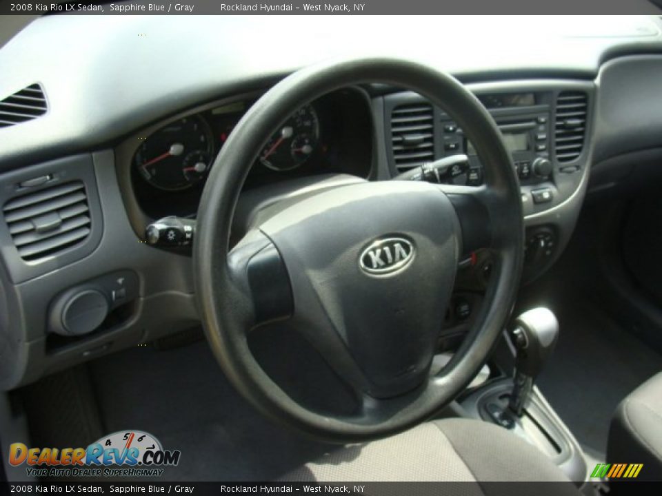 2008 Kia Rio LX Sedan Sapphire Blue / Gray Photo #9