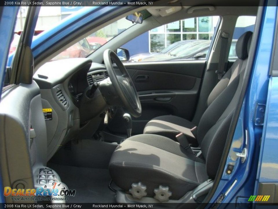 2008 Kia Rio LX Sedan Sapphire Blue / Gray Photo #10