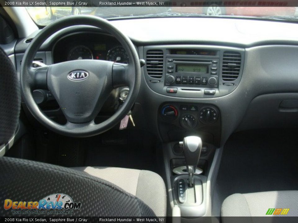 2008 Kia Rio LX Sedan Sapphire Blue / Gray Photo #12