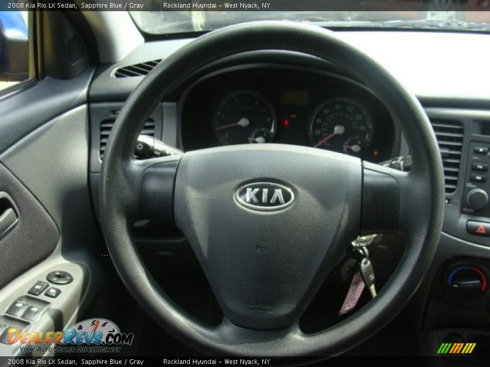 2008 Kia Rio LX Sedan Sapphire Blue / Gray Photo #13