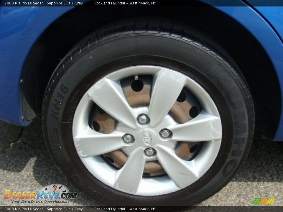 2008 Kia Rio LX Sedan Sapphire Blue / Gray Photo #24