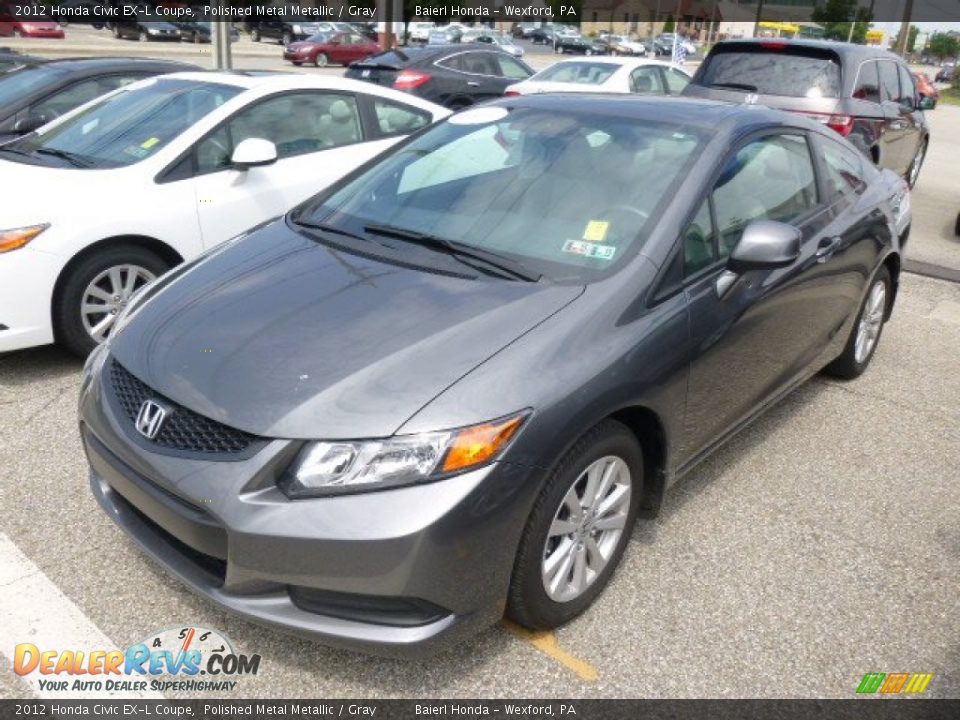 2012 Honda Civic EX-L Coupe Polished Metal Metallic / Gray Photo #3