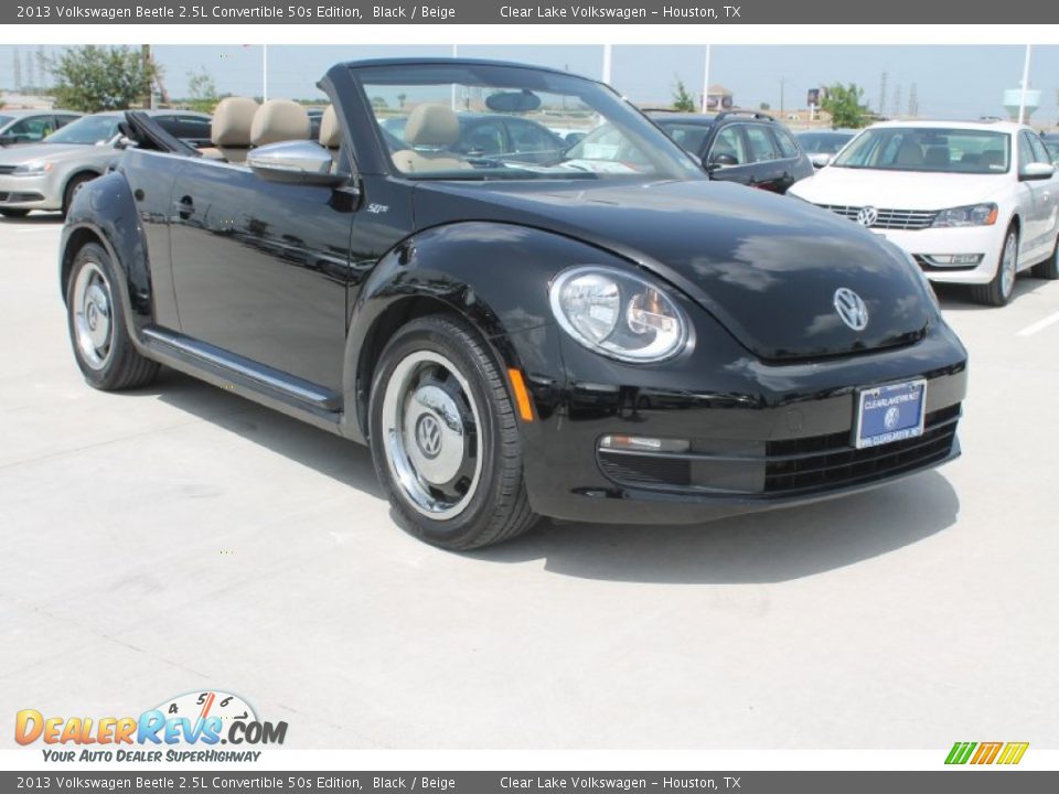 2013 Volkswagen Beetle 2.5L Convertible 50s Edition Black / Beige Photo #1