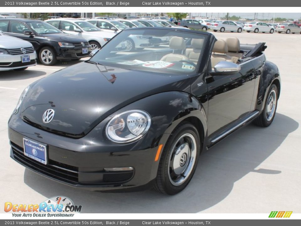 2013 Volkswagen Beetle 2.5L Convertible 50s Edition Black / Beige Photo #3