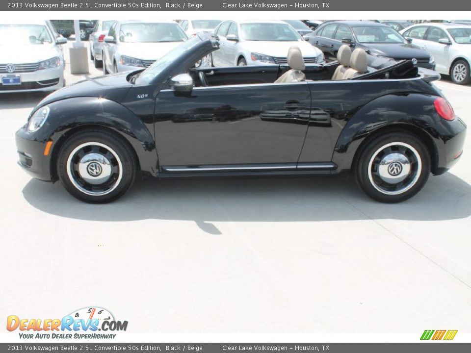 2013 Volkswagen Beetle 2.5L Convertible 50s Edition Black / Beige Photo #4