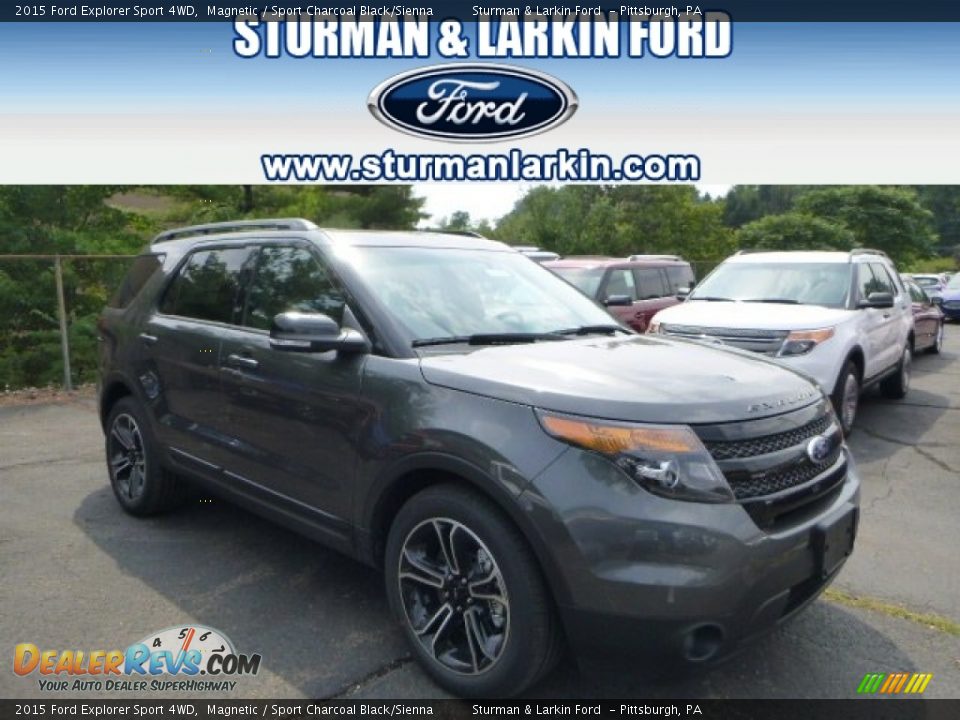 2015 Ford Explorer Sport 4WD Magnetic / Sport Charcoal Black/Sienna Photo #1