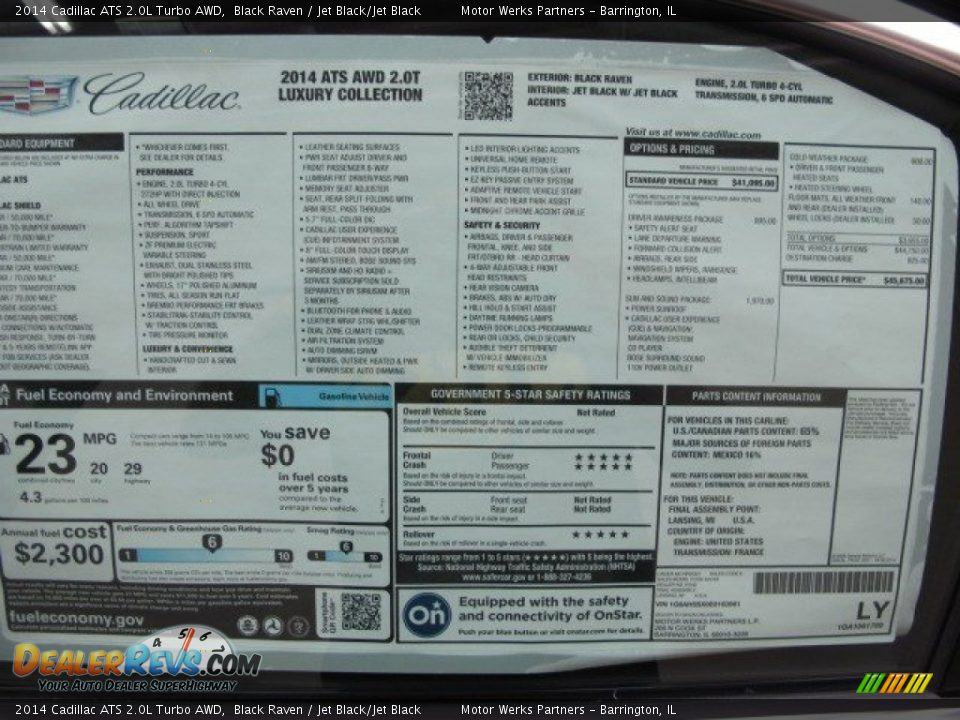 2014 Cadillac ATS 2.0L Turbo AWD Black Raven / Jet Black/Jet Black Photo #22