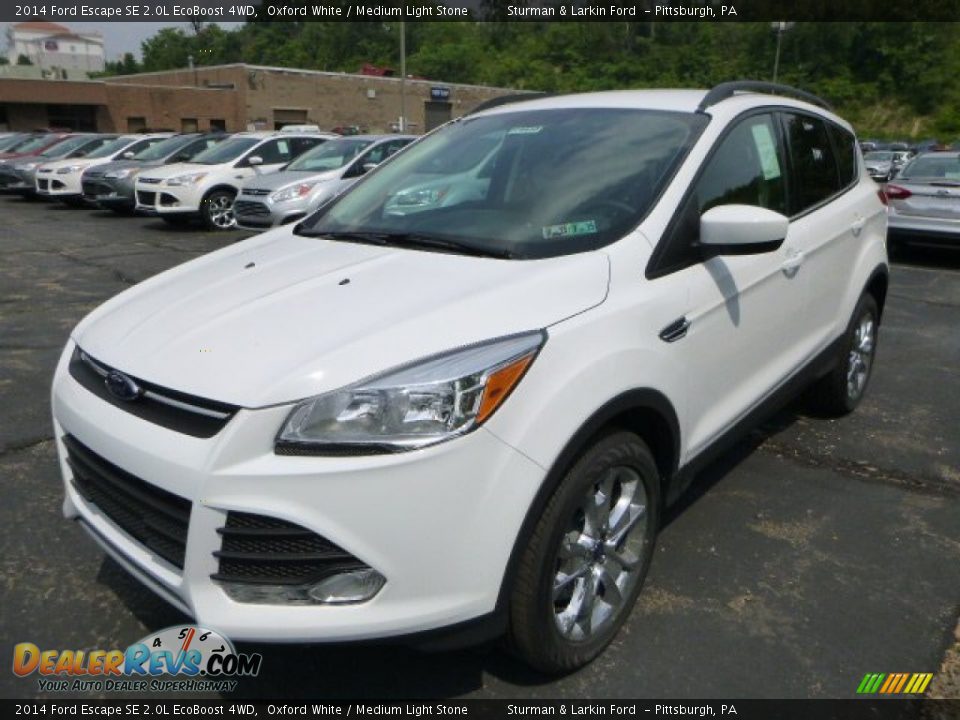 2014 Ford Escape SE 2.0L EcoBoost 4WD Oxford White / Medium Light Stone Photo #5