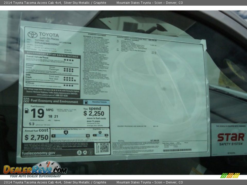 2014 Toyota Tacoma Access Cab 4x4 Silver Sky Metallic / Graphite Photo #11