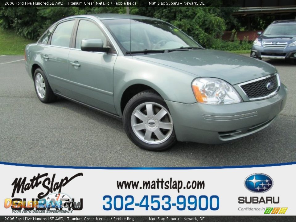 2006 Ford Five Hundred SE AWD Titanium Green Metallic / Pebble Beige Photo #1