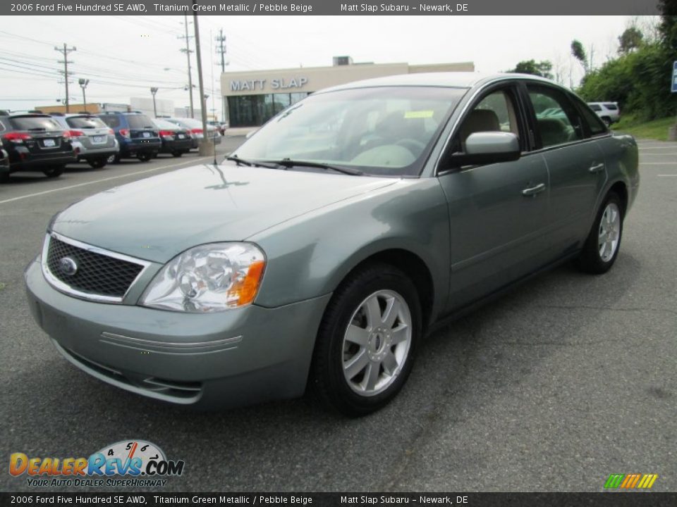 2006 Ford Five Hundred SE AWD Titanium Green Metallic / Pebble Beige Photo #2