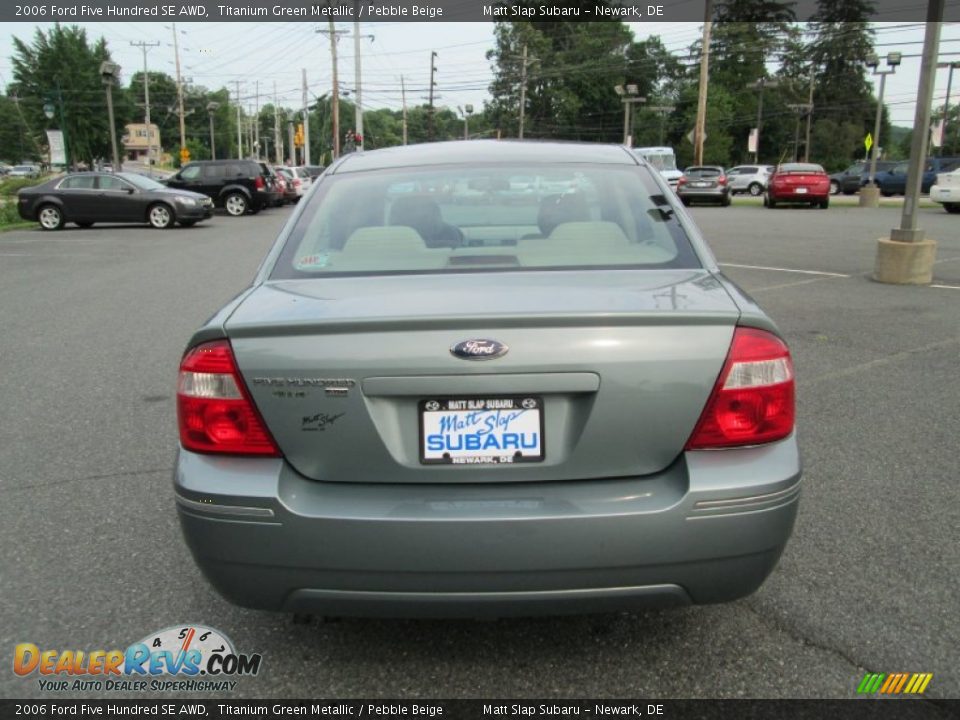 2006 Ford Five Hundred SE AWD Titanium Green Metallic / Pebble Beige Photo #7