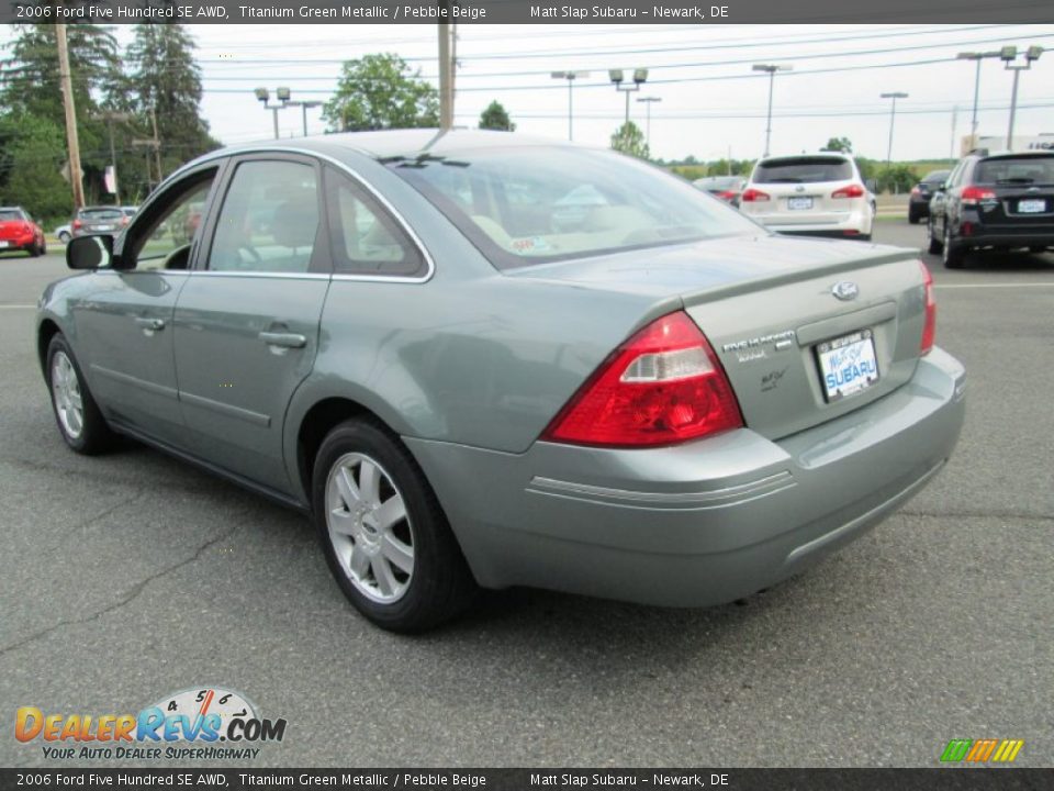 2006 Ford Five Hundred SE AWD Titanium Green Metallic / Pebble Beige Photo #8