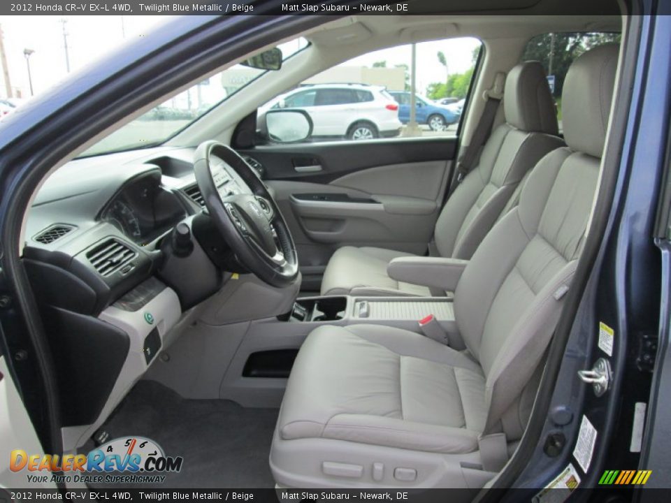 2012 Honda CR-V EX-L 4WD Twilight Blue Metallic / Beige Photo #13