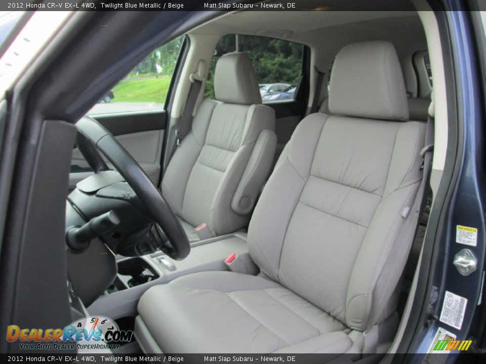 2012 Honda CR-V EX-L 4WD Twilight Blue Metallic / Beige Photo #14
