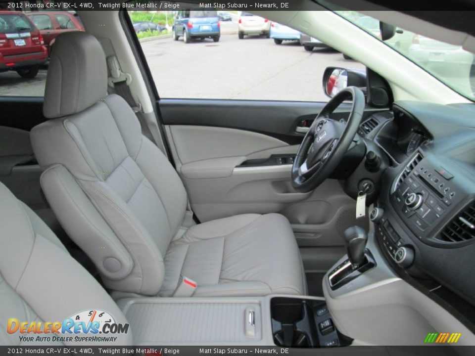 2012 Honda CR-V EX-L 4WD Twilight Blue Metallic / Beige Photo #15