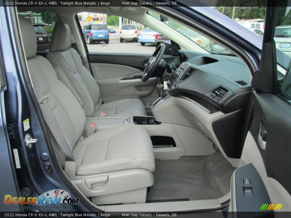 2012 Honda CR-V EX-L 4WD Twilight Blue Metallic / Beige Photo #18
