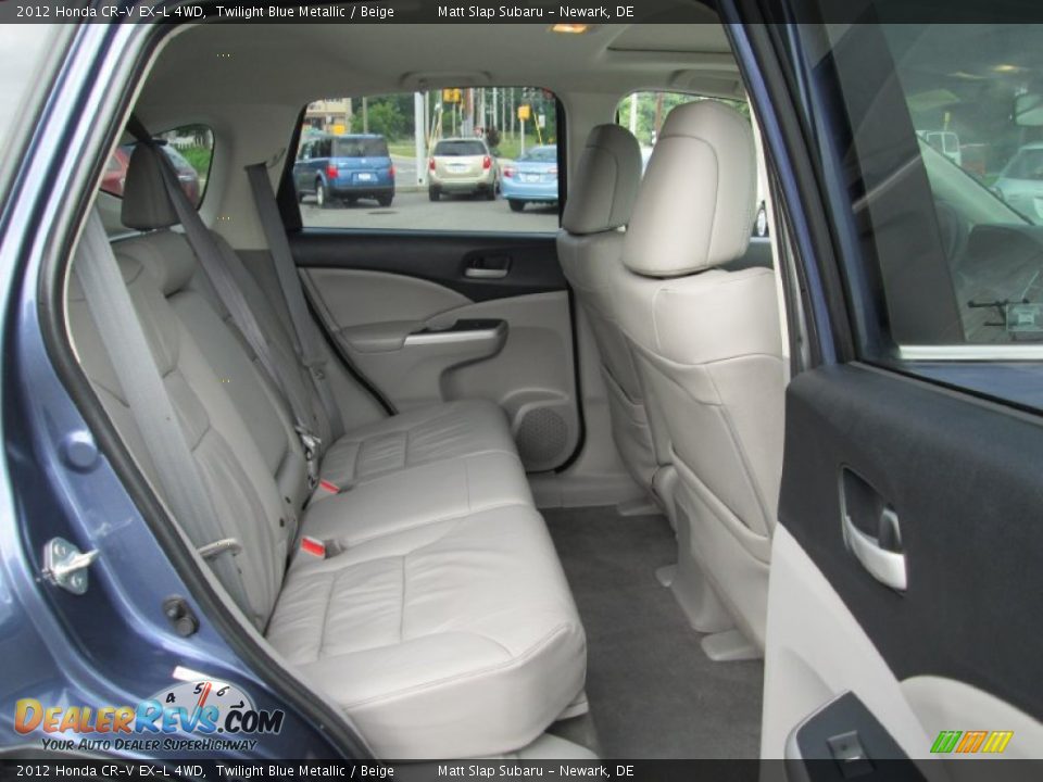 2012 Honda CR-V EX-L 4WD Twilight Blue Metallic / Beige Photo #19
