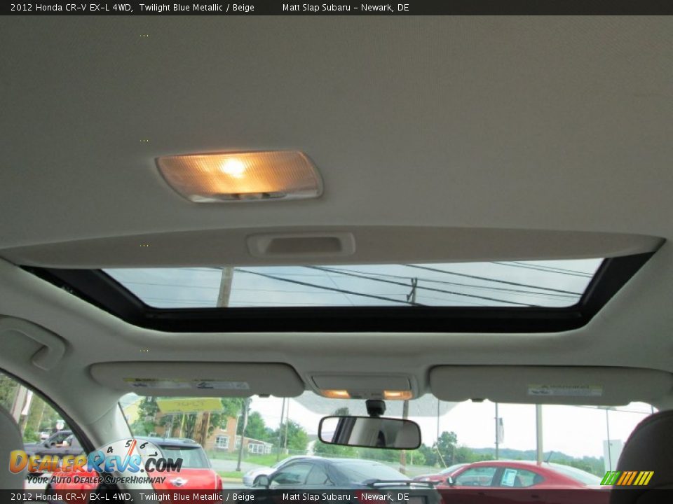 2012 Honda CR-V EX-L 4WD Twilight Blue Metallic / Beige Photo #21